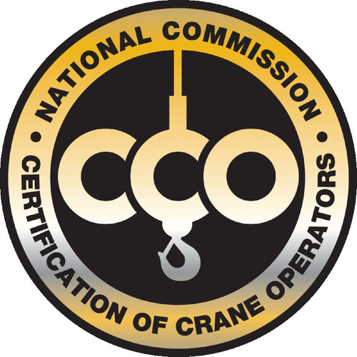 A logo for the national commission on certification of crane operators.